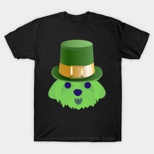 Maltese St Patrick's Day Funny Dog with St Patrick's Hat T-Shirt